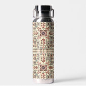 Tatreez pattern, beige geometric ornament waterfles (Achterkant)