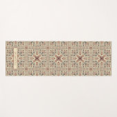 Tatreez pattern, beige geometric ornament yogamat (Voorkant (horizontaal))