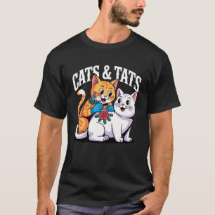 Tats and Cats Oude School Tattoo Artiest Kat en Ta T-shirt