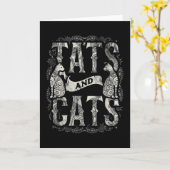 Tats en katten Tattooistisch Tattoo Kaart (Gele Bloem)