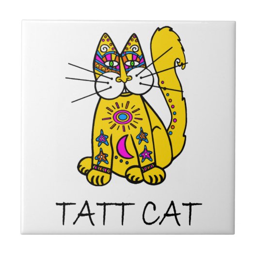 Tatt Cat Tegeltje (Voorkant)