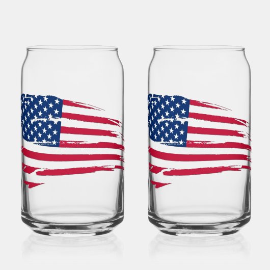 Tatted American Flag Blikvorm Glas (Voorkant)