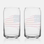 Tatted American Flag Blikvorm Glas (Achterkant)