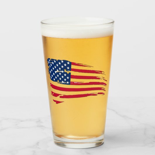 Tatted American Flag Glas (Voorkant gevuld)