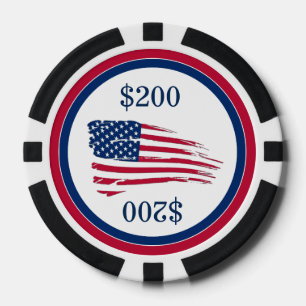 Tatted American Flag Pokerchips