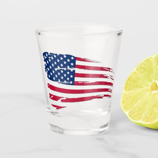 Tatted American Flag Shot Glas (Voorkant)