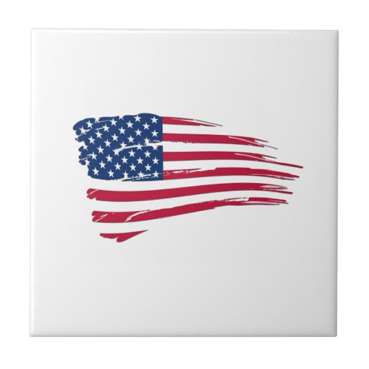 Tatted American Flag Tegeltje (Voorkant)