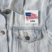 Tatted American Flag Vierkante Button 5,1 Cm (In situ)