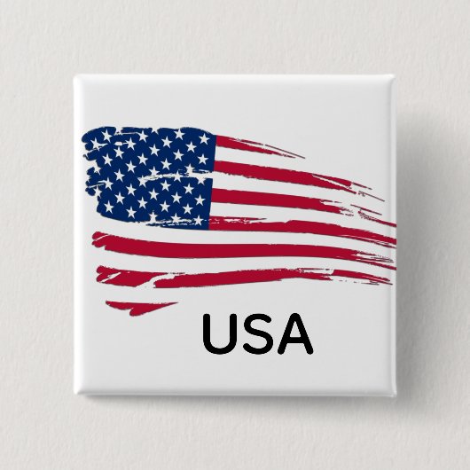 Tatted American Flag Vierkante Button 5,1 Cm (Voorkant)