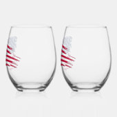 Tatted American Flag Wijnglas Zonder Voet (Links)