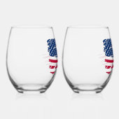 Tatted American Flag Wijnglas Zonder Voet (Rechts)