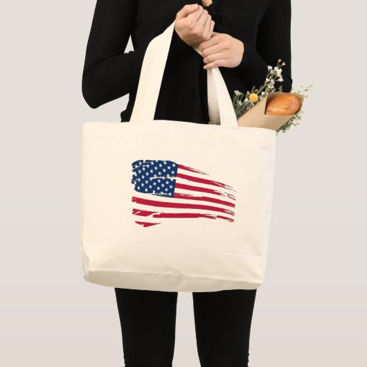 Tatted US Flag Grote Tote Bag (Voorkant (product))