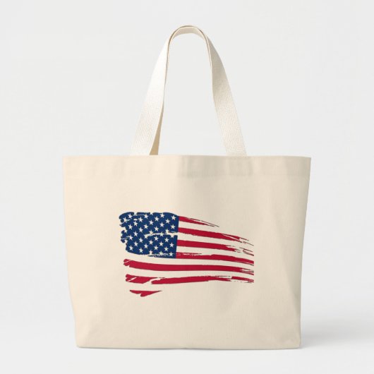 Tatted US Flag Grote Tote Bag (Voorkant)