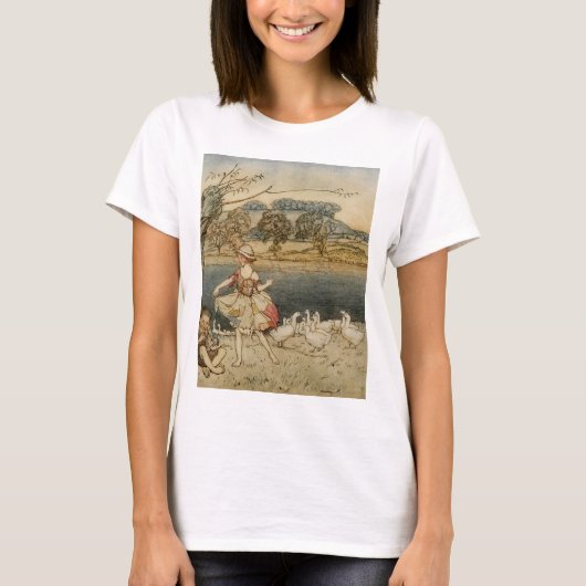 Tattercoats dansen terwijl de Gooseherd Pipes T-shirt (Voorkant)