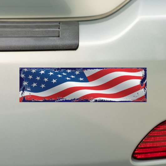 Tattered American Flag Bumpersticker (Op auto)
