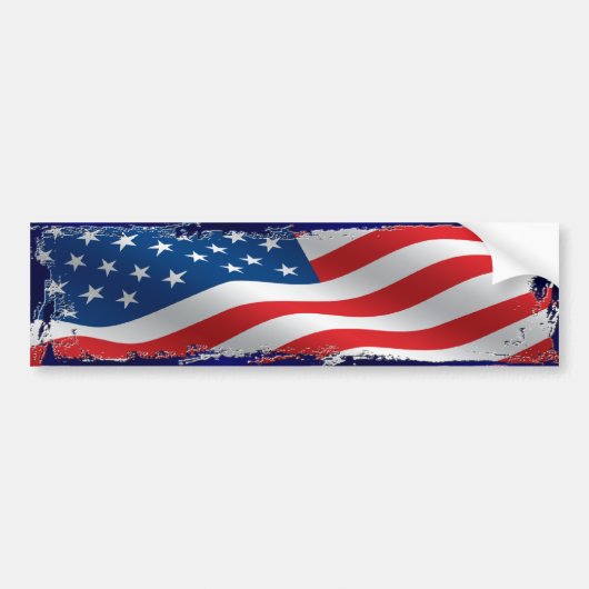 Tattered American Flag Bumpersticker (Voorkant)