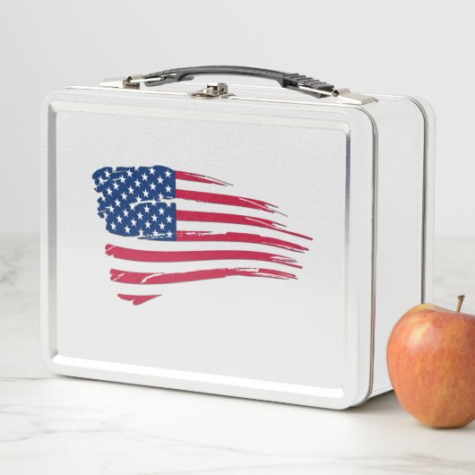 Tattered American Flag Lunch Box (In situ)