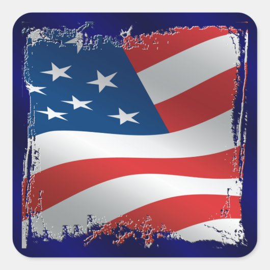 Tattered American Flag Sticker (Voorkant)
