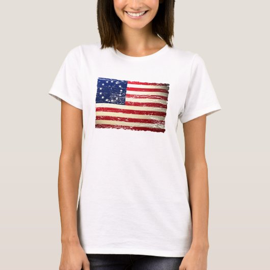  Tattered Betsy Ross American Flag T-shirt (Voorkant)