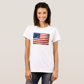  Tattered Betsy Ross American Flag T-shirt (Voorkant volledig)