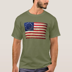 Tattered Betsy Ross American Flag T-shirt