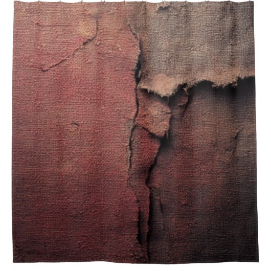 Tattered Canvas Abstract in Rust and Earth Douchegordijn (Voorkant)