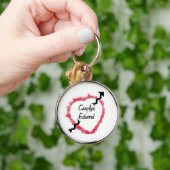 Tattered Edge Red Heart Outline Arrow-Sjabloon Sleutelhanger (Hand)