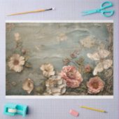 Tattered Floral, Kant vlinder, Stoffig blauw & Roz Tissuepapier (Craft)