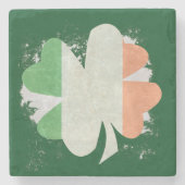 Tattered Grunge Irish Flag Shamrock Stenen Onderzetter (Voorkant)