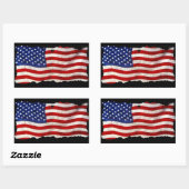 Tattered Grunge Patriotic USA Flag, Verenigde Stat Rechthoekige Sticker (Vel)