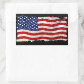Tattered Grunge Patriotic USA Flag, Verenigde Stat Rechthoekige Sticker (Tas)