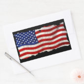 Tattered Grunge Patriotic USA Flag, Verenigde Stat Rechthoekige Sticker (Envelop)