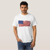 Tattered Grunge Patriotic USA Flag, Verenigde Stat T-shirt (Voorkant volledig)
