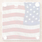 Tattered Grunge Patriottische Vlag VS Glazen Onderzetter (Achterkant)
