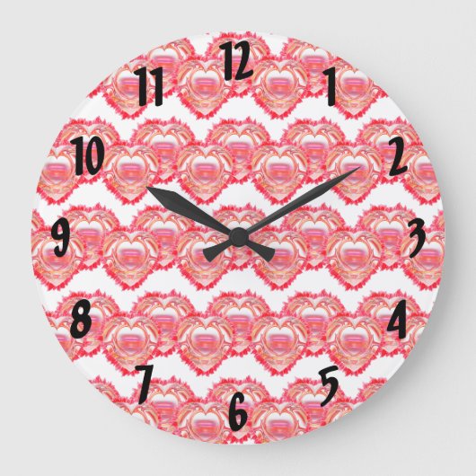 Tattered harten die over wit worden vermenigvuldig grote klok (Voorkant)