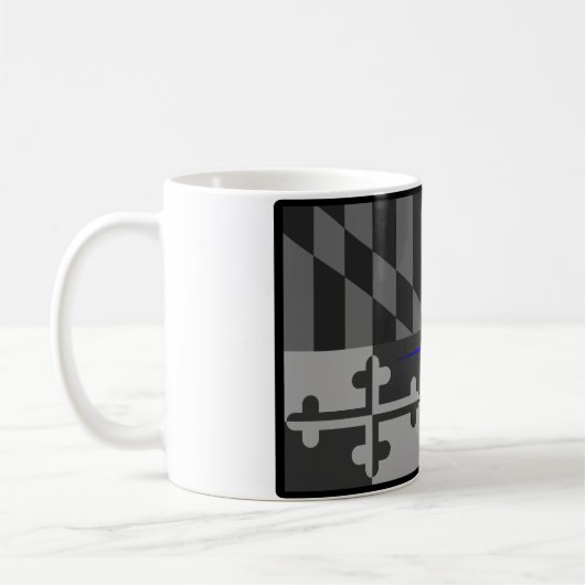 Tattered Maryland Flag Thin Blue Line Mok (Links)