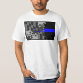 Tattered Maryland Flag Thin Blue Line T-Shirt (Voorkant)