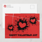 Tattered Paper & Paint Spattered Valentijn Kaart (Voorkant / Achterkant)