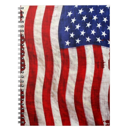 Tattered Patriotic USA Flag, Verenigde Staten Notitieboek (Voorkant)