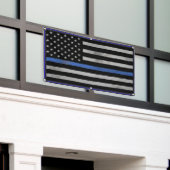 Tattered Thin Blue Line Flag Spandoek (Buitenkant Gebouw)
