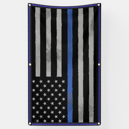 Tattered Thin Blue Line Flag Spandoek (Verticaal)