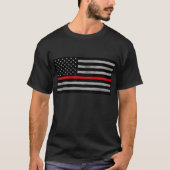 Tattered Thin Red Line Flag T-shirt (Voorkant)