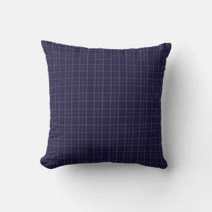 Tattersall Brooks Blauw Goud Rood Geruit Kussen