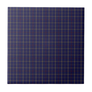 Tattersall Brooks Blauw Goud Rood Geruit Tegeltje
