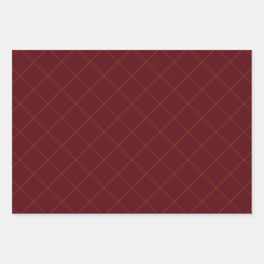 Tattersall Mode Brooks Maroon Blue Gold Inpakpapier Vel (Voorkant)