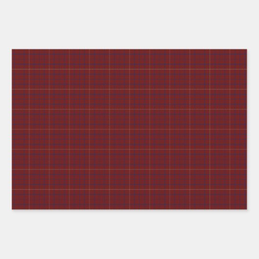 Tattersall Mode Brooks Maroon Blue Gold Inpakpapier Vel (Voorkant)