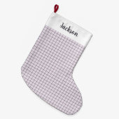 Tattersall Pattern Violet White Dark Blue Pset Grote Kerstsok (Voorkant (Hangend))