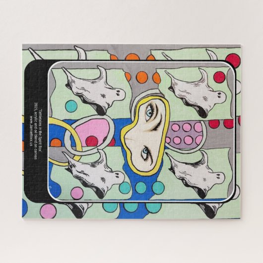 ‘Tattletales in the Spirit Box’ schilderij op een Legpuzzel (Horizontaal)