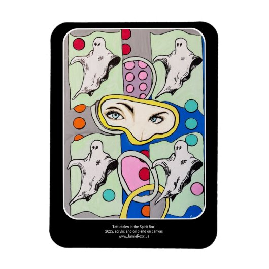 ‘Tattletales in the Spirit Box’ schilderij op een Magneet (Verticaal)