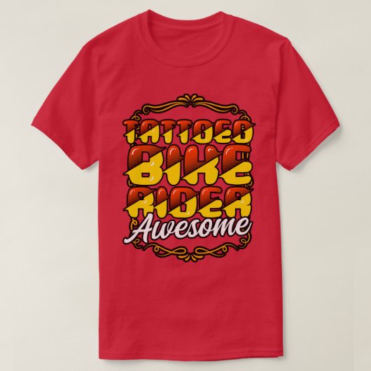 Tattoed Bikerider Geweldige T-shirt (Design voorkant)